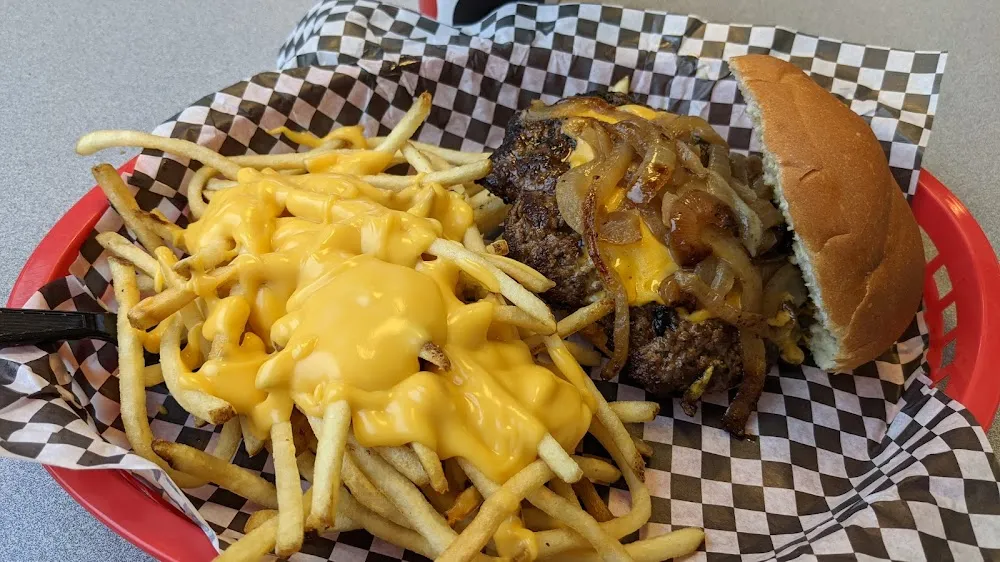 Tom Burger and Cheese Fries